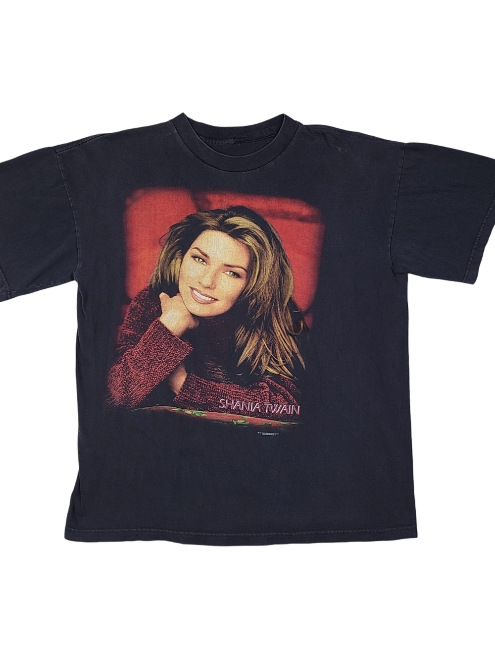 Shania Twain T Shirt Mens XL Black 1998 Tour Tee Vintage 90s County Music Faded